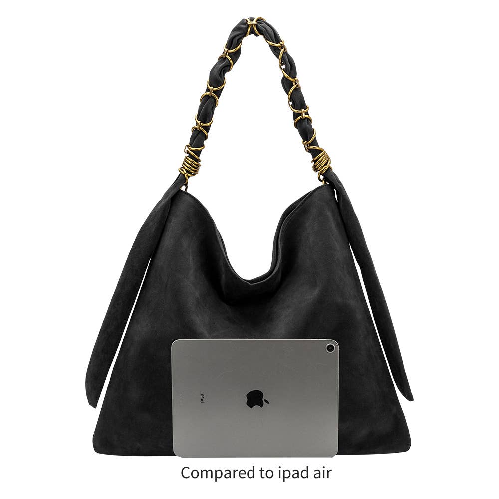 Pre-Order | Venus Black Recycled Vegan Suede Tote Bag