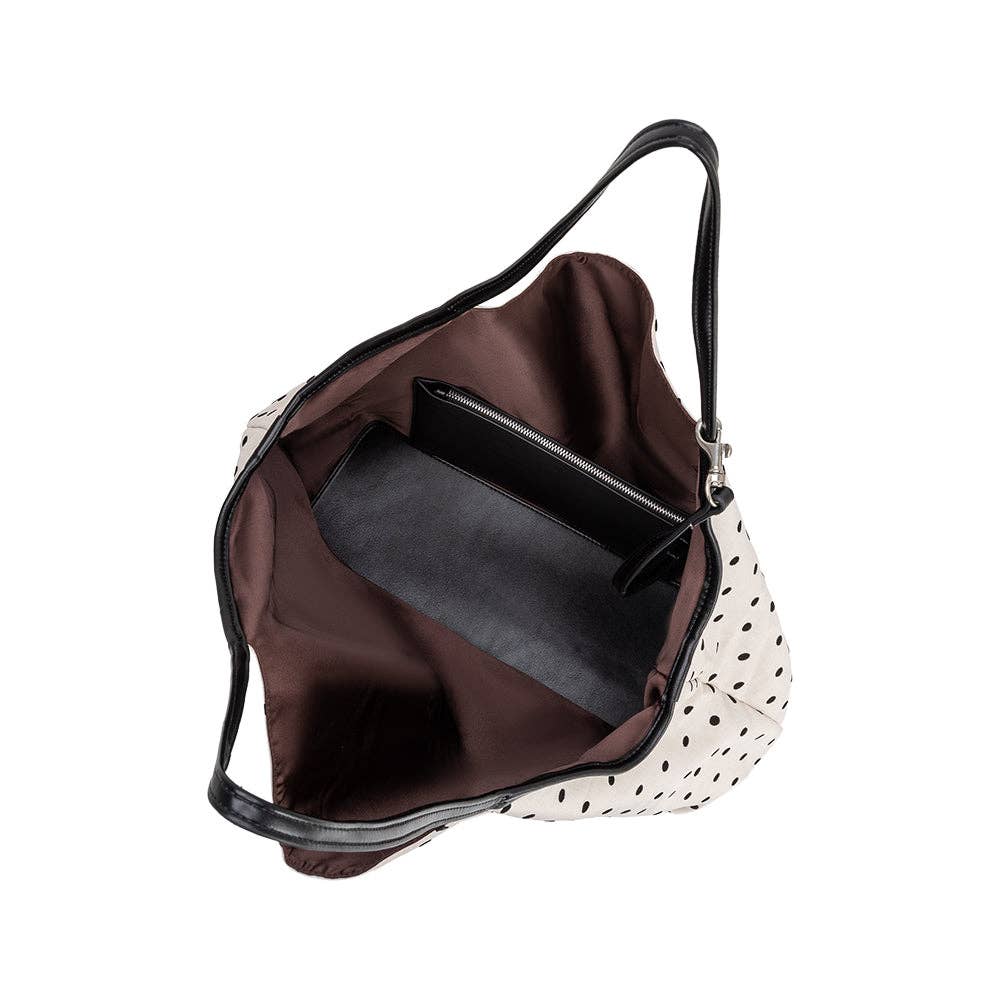 Slouchy Polka Dot Tote Bag | Ivory
