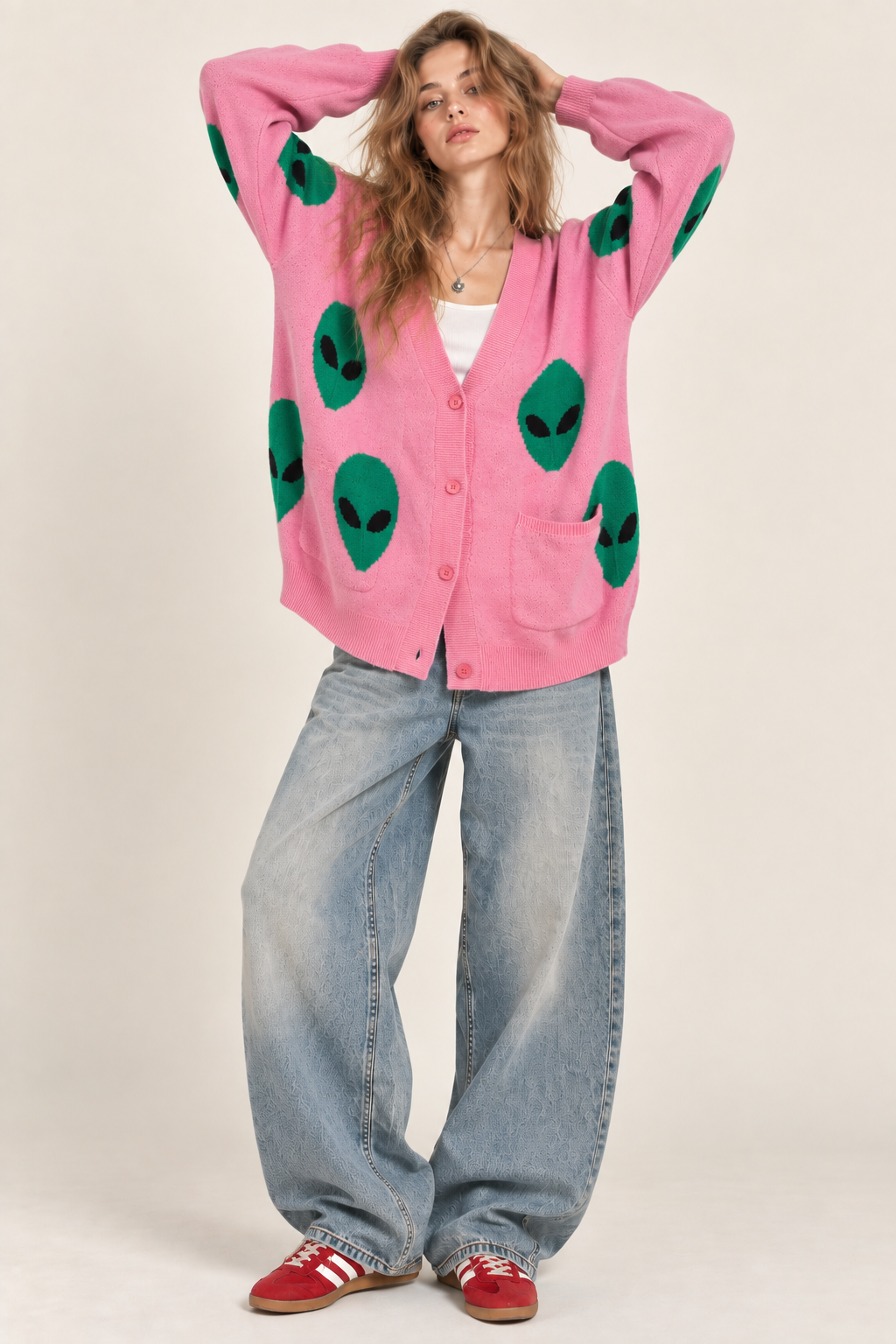 TAKE ME TO YOUR READER | Oversized ALIEN Cardigan