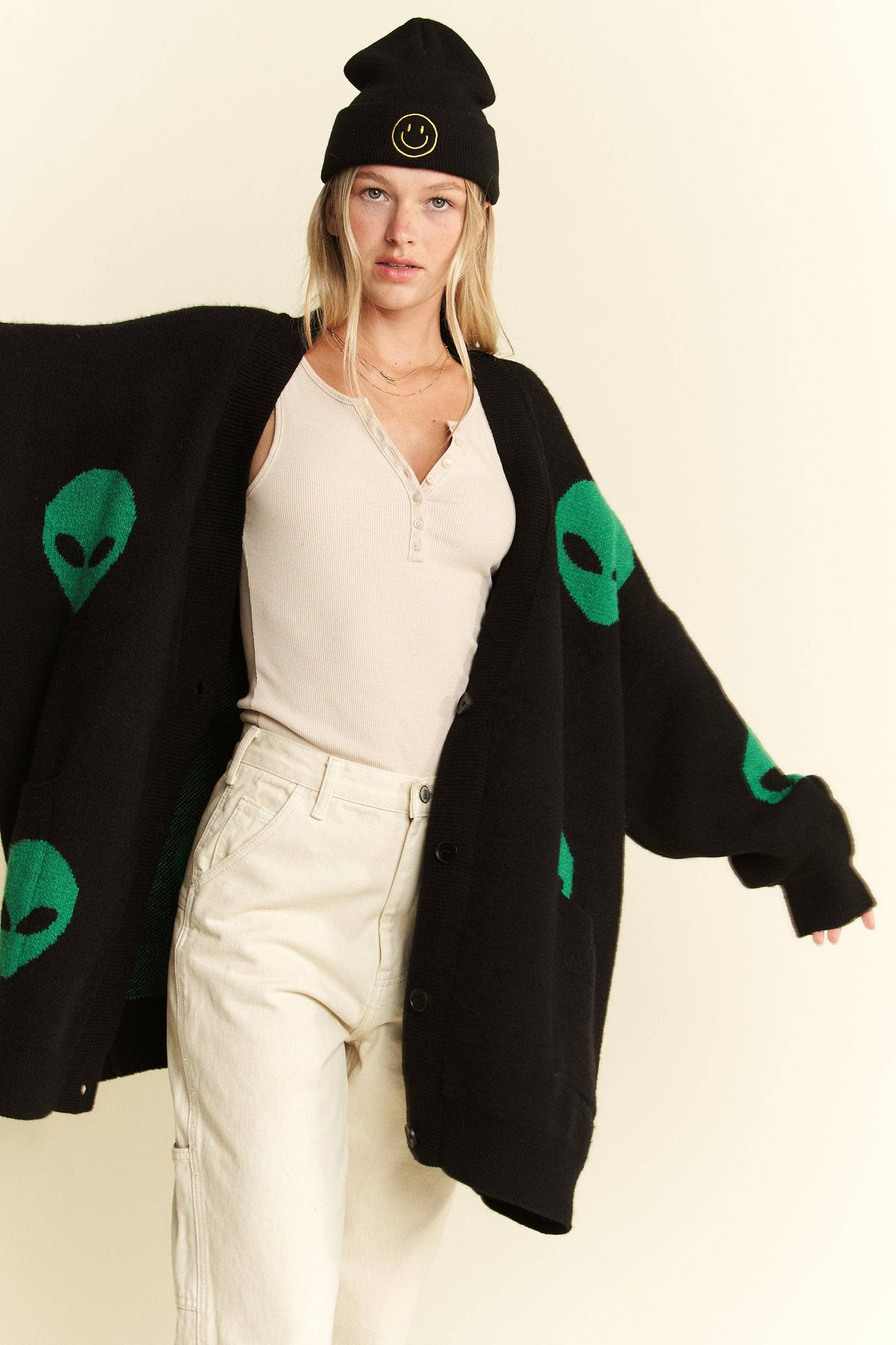 TAKE ME TO YOUR READER | Oversized ALIEN Cardigan