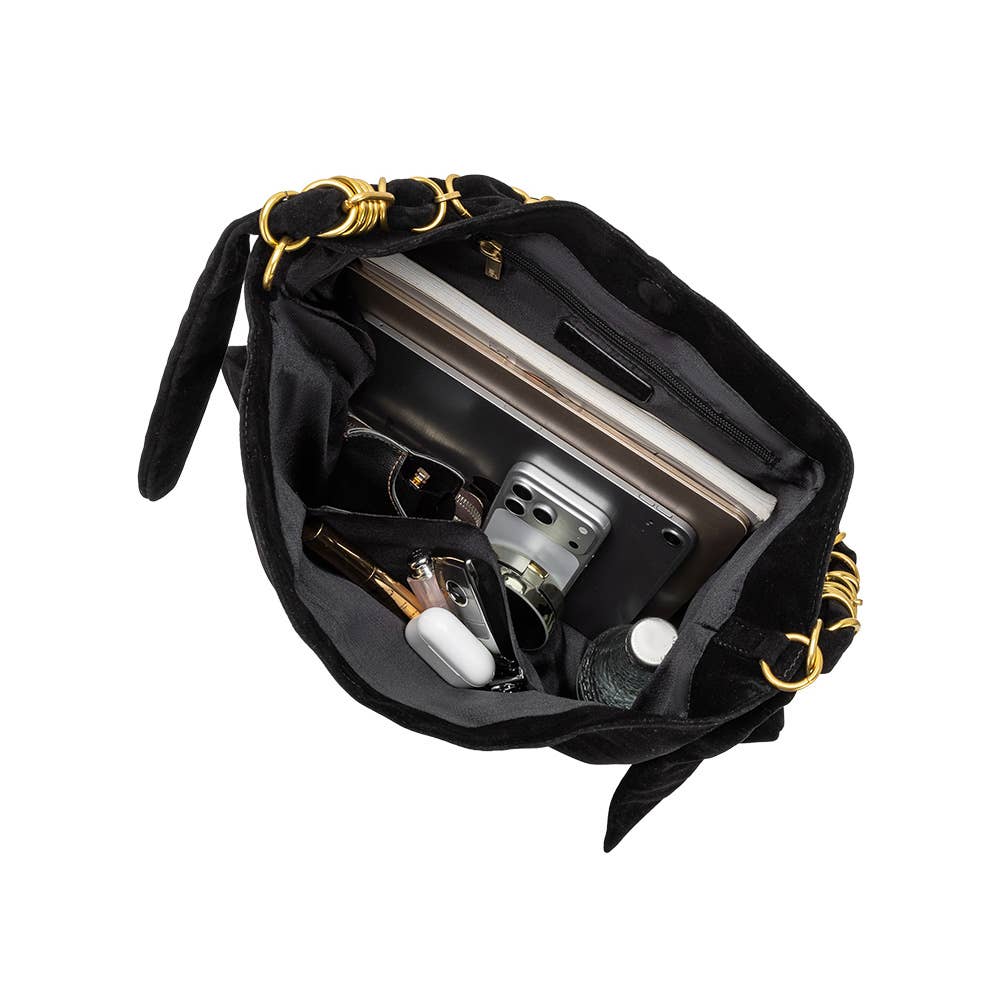 Pre-Order | Venus Black Recycled Vegan Suede Tote Bag
