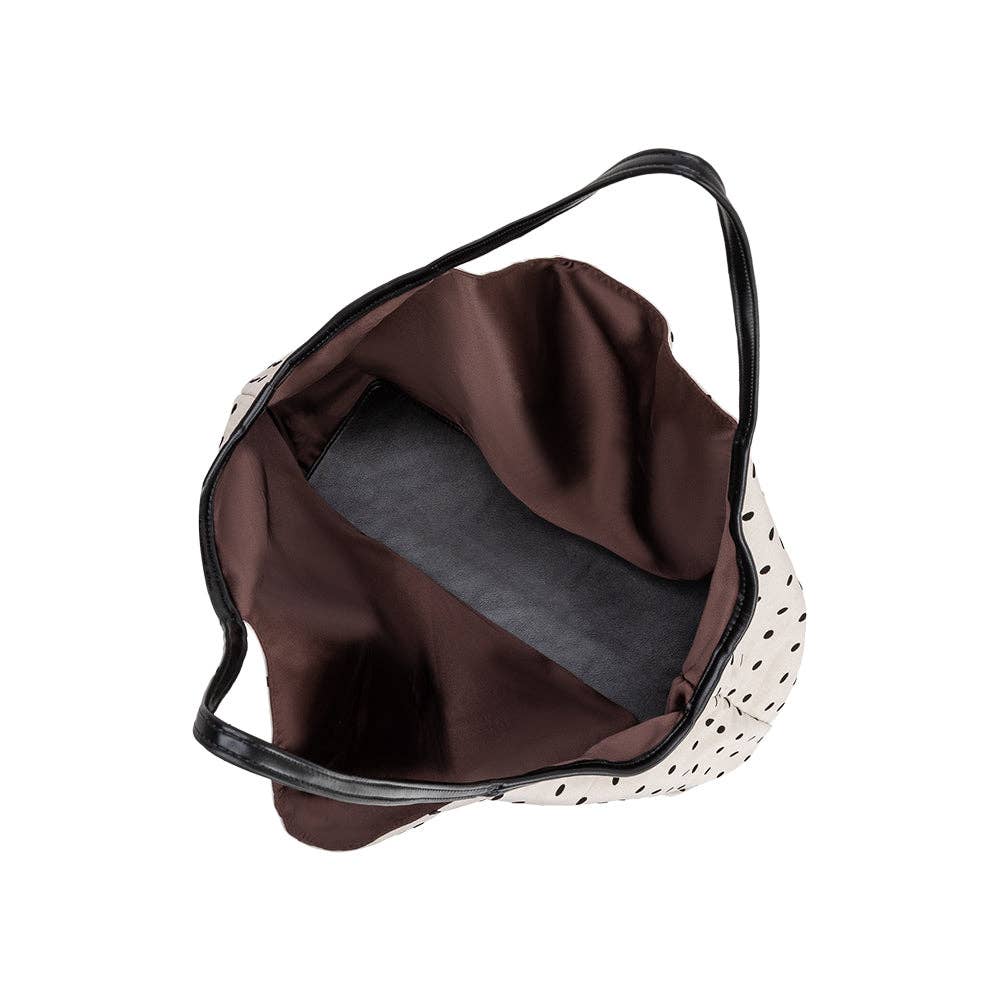 Slouchy Polka Dot Tote Bag | Ivory